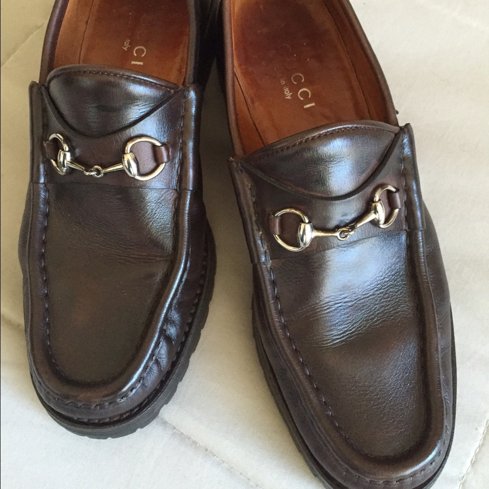 100%AUTHENTIC GUCCI Sz9 CHOCOLATE WOMEN'S LOAFERS